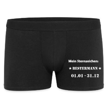 Bester Mann Wassermann Sternzeichen - Männer Boxer Shorts - Schwarz - Vorne