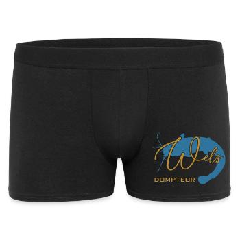 Welsdompteur Welsflüsterer Welsangler - Männer Boxer Shorts - Schwarz - Vorne