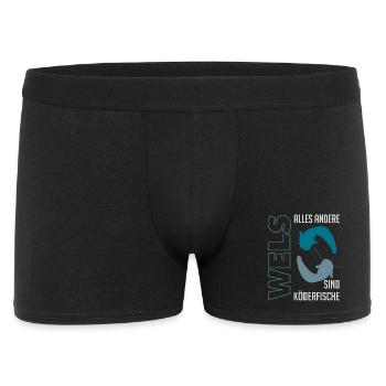 Wels angeln Waller fischen Sportfischen auf Wels - Männer Boxer Shorts - Schwarz - Vorne