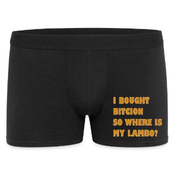 Krypto Meme: Wo ist mein Lambo? - Männer Boxer Shorts - Schwarz - Vorne