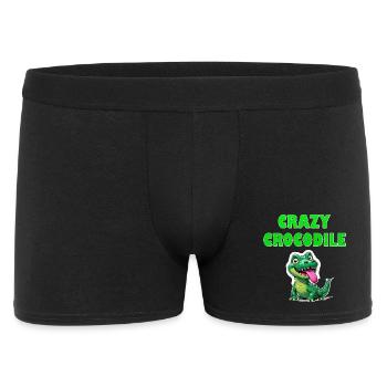 Crazy Crocodile - Männer Boxer Shorts - Schwarz - Vorne