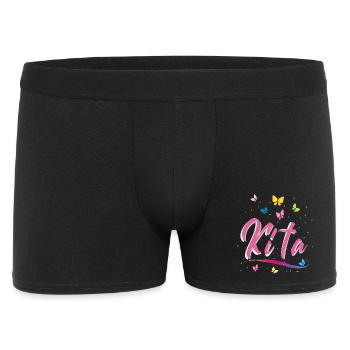 Kindergarten, Kita, Schmetterlinge - Männer Boxer Shorts - Schwarz - Vorne