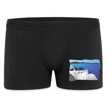 Santorin Bleu et Mer Azur - Boxer Homme - noir - Devant