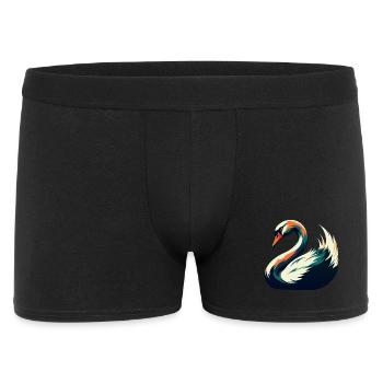 Schwan Cartoon Figur Buntes Haustier Tier - Männer Boxer Shorts - Schwarz - Vorne