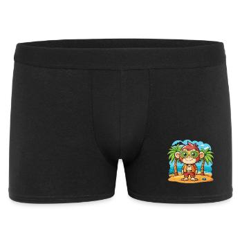 Affe Lustige Cartoon Sommer Strand Sonnenbrille - Männer Boxer Shorts - Schwarz - Vorne