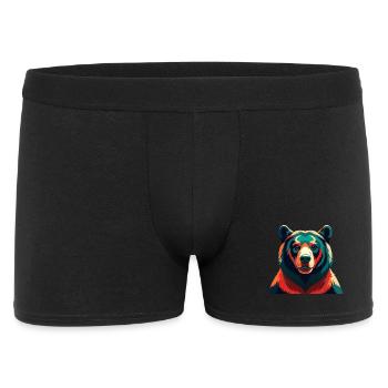 Ours Dessin Animé Personnage Animal De Compagnie Coloré - Boxer Homme - noir - Devant