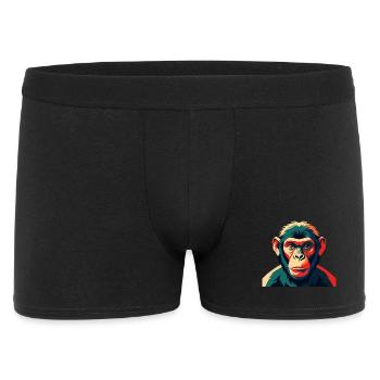 Affe Cartoon Figur Buntes Haustier Tier - Männer Boxer Shorts - Schwarz - Vorne