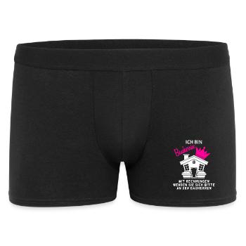 Bauherr Baumeister Hausbau Bauherrin Geschenk - Männer Boxer Shorts - Schwarz - Vorne