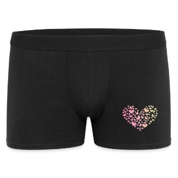 Herz aus Herzchen Liebe Romantisch Jahrestag - Männer Boxer Shorts - Schwarz - Vorne