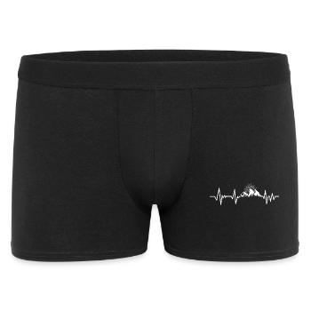 Berg Herzschlag Berg T-Shirt - Männer Boxer Shorts - Schwarz - Vorne