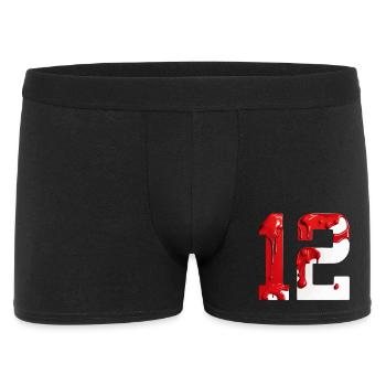 NO. 12 NUMBER 12 RED WHITE 12TH BIRTHDAY - Men's Boxer Shorts - black - Front
