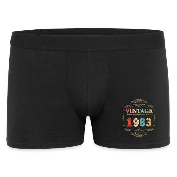 Jahrgang 1983 Vintage Retro Jubiläum - Männer Boxer Shorts - Schwarz - Vorne