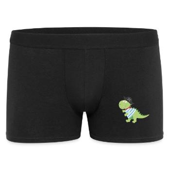 Dino Pirat Piratenkostüm Halloween Karneval Jungen - Männer Boxer Shorts - Schwarz - Vorne
