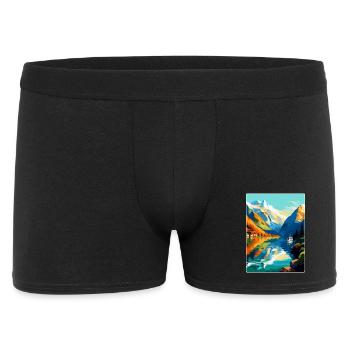 The Fjords Norway Vintage Travel Poster Souvenir - Men's Boxer Shorts - black - Front