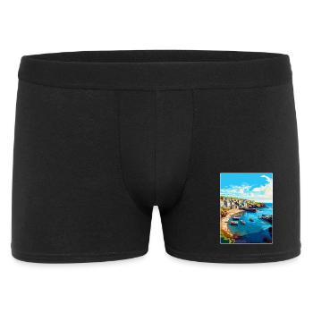 Port Issac, England, Vereinigtes Königreich, Reiseposter, Souvenir, WPA - Männer Boxer Shorts - Schwarz - Vorne