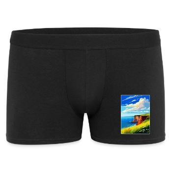 Berry Head Devon Vintage Travel Poster Souvenir - Men's Boxer Shorts - black - Front