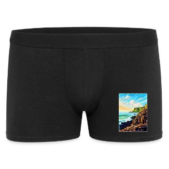 Giant Causeway Irland Uk Reiseposter Souvenir - Männer Boxer Shorts - Schwarz - Vorne