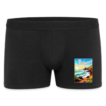 Hartland Quay Devon Vintage Travel Poster Souvenir - Men's Boxer Shorts - black - Front