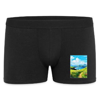 Isle Of Canna Schottland Großbritannien Reise Poster Souvenir - Männer Boxer Shorts - Schwarz - Vorne