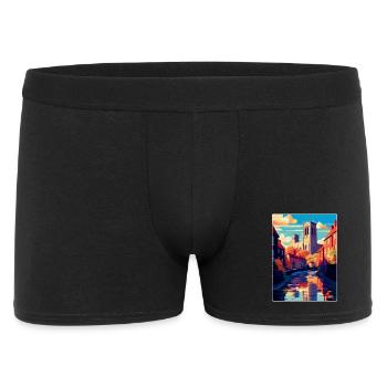 Durham England Uk Vintage Reiseposter Souvenir - Männer Boxer Shorts - Schwarz - Vorne