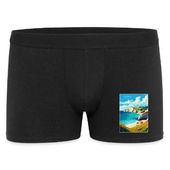 Lulworth Cove, England, Vereinigtes Königreich, Reiseposter, Souvenir - Männer Boxer Shorts - Schwarz - Vorne