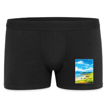 Isle Of Colonsay Schottland Vereinigtes Königreich Reiseposter WPA - Männer Boxer Shorts - Schwarz - Vorne