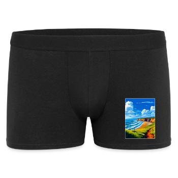 North Devon Vintage Travel Poster Souvenir WPA - Men's Boxer Shorts - black - Front