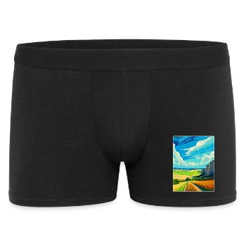 South Downs Nationalpark Reiseplakat Souvenir - Männer Boxer Shorts - Schwarz - Vorne