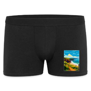 Devon West Country Vintage Travel Poster Souvenir - Men's Boxer Shorts - black - Front
