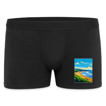 Croyde Beach Devon Vintage Travel Poster Souvenir - Men's Boxer Shorts - black - Front