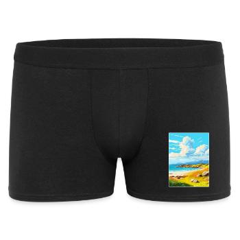 Isle Of Barra Schottland Vereinigtes Königreich Vintage Reiseposter - Männer Boxer Shorts - Schwarz - Vorne
