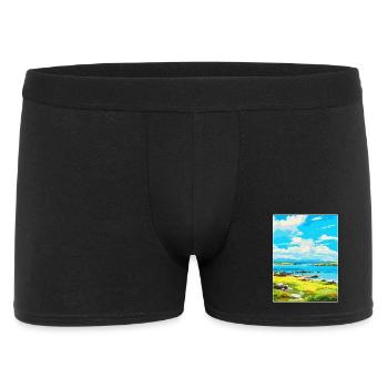 Isle Of Gigha Schottland UK Vintage Reiseposter - Männer Boxer Shorts - Schwarz - Vorne