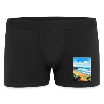 Perranporth Beach Angleterre Royaume-Uni Voyage Affiche WPA Art - Boxer Homme - noir - Devant