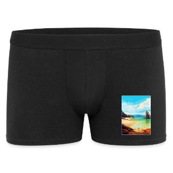Isle Of Lewis Schottland Vereinigtes Königreich Vintage Reiseposter - Männer Boxer Shorts - Schwarz - Vorne