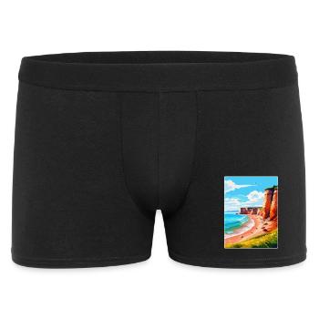 Torquay Cliffs England Uk Vintage Reiseposter - Männer Boxer Shorts - Schwarz - Vorne