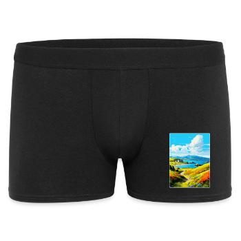 Isle Of Kerrera Schottland Vereinigtes Königreich Vintage Reiseposter - Männer Boxer Shorts - Schwarz - Vorne