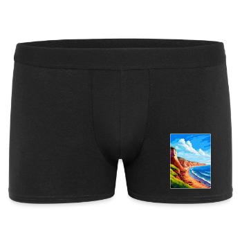Torquay Cliffs England Uk Vintage Reiseposter - Männer Boxer Shorts - Schwarz - Vorne