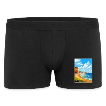 Torquay Cliffs England Uk Vintage Reiseposter - Männer Boxer Shorts - Schwarz - Vorne