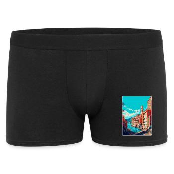 Gênes Italie Affiche de voyage vintage WPA Art Souvenir - Boxer Homme - noir - Devant