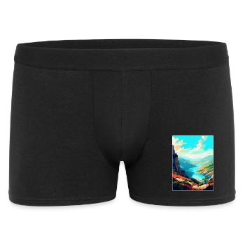 Geres Nationalpark Portugal Vintage Reiseplakat - Männer Boxer Shorts - Schwarz - Vorne