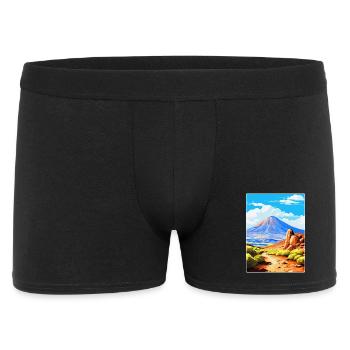 Teide National Park Spain Vintage Travel Poster - Men's Boxer Shorts - black - Front