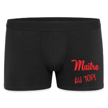 MEISTER. MEISTER. VIELEN DANK. DANKE, MEISTER - Männer Boxer Shorts - Schwarz - Vorne