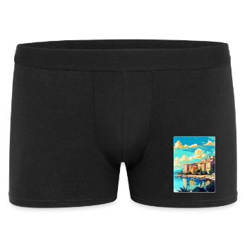 Cannes Frankreich Vintage Reiseplakat WPA Souvenir - Männer Boxer Shorts - Schwarz - Vorne