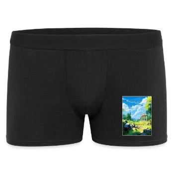 Antikes Olympi Griechenland Vintage Reiseposter WPA - Männer Boxer Shorts - Schwarz - Vorne