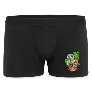 Lustige Papagei Sommer Strand Sonnenbrille Hawaiianisch - Männer Boxer Shorts - Schwarz - Vorne