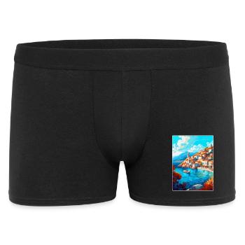 Hydra Greece Vintage Travel Poster WPA Souvenir - Men's Boxer Shorts - black - Front
