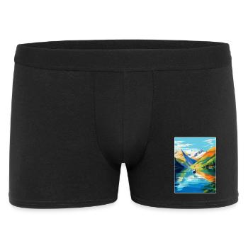 The Fjords Norway Vintage Travel Poster Souvenir - Men's Boxer Shorts - black - Front