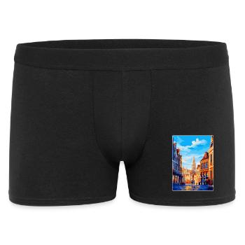 Brüssel Belgien Vintage Reiseplakat Souvenir - Männer Boxer Shorts - Schwarz - Vorne
