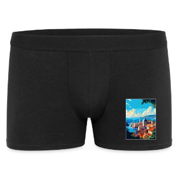 Dubrovnik Kroatien Vintage Reiseplakat Souvenir - Männer Boxer Shorts - Schwarz - Vorne
