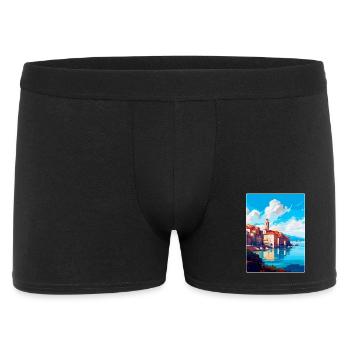 Santander Spain Vintage Travel Poster Souvenir WPA - Men's Boxer Shorts - black - Front
